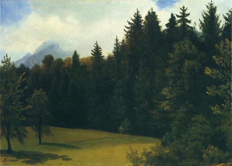 Albert Bierstadt Oil Painting Mountain Resort